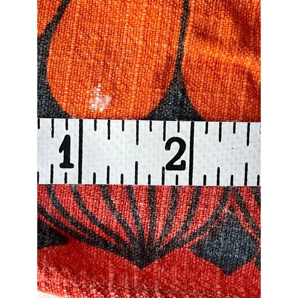 Orange & Black Floral MCM Placemat & Napkin Set Linen Cotton Boho 1970s READ - Picture 13 of 13